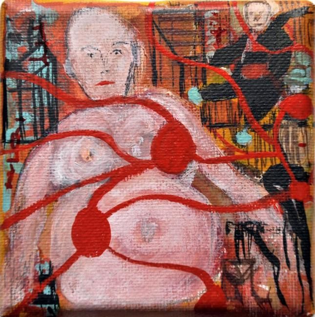 Peinture intitulée ""Les flux sanguins"…" par Gerard, Œuvre d'art originale, Huile