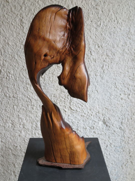 Sculpture titled "ELEPHANTEAU" by Gérard Didier, Original Artwork, Wood
