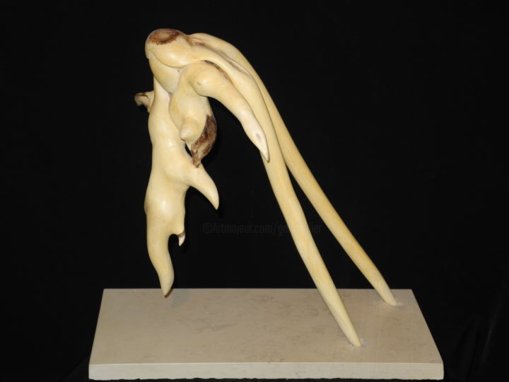 Sculpture intitulée "SUSPENDU" par Gérard Didier, Œuvre d'art originale, Bois
