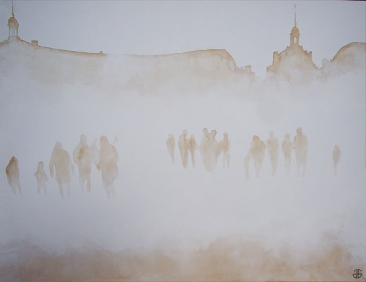 Peinture intitulée "Bordeaux Mist" par Gerard Jouannet, Œuvre d'art originale, Acrylique