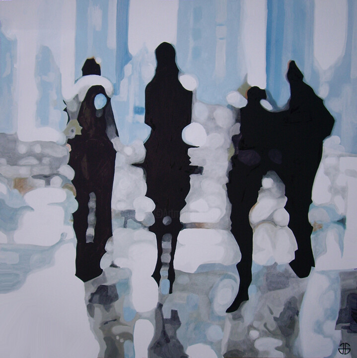 Картина под названием "Stand by" - Gerard Jouannet, Подлинное произведение искусства, Акрил Установлен на Деревянная рама дл…