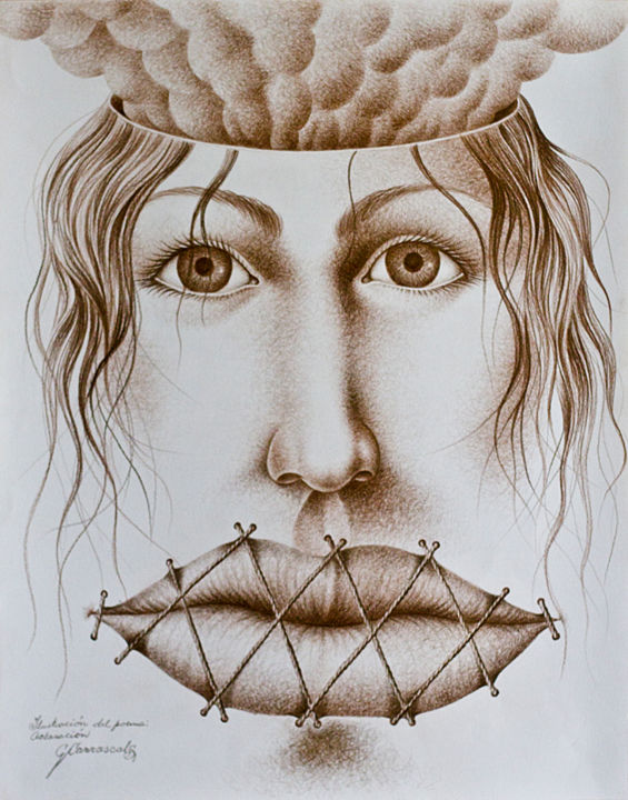 Drawing titled "ACLARACIÓN" by Gerardo Carrascal Santiago, Original Artwork