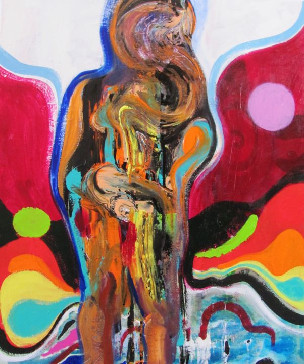 Pintura titulada "Woman bathing in th…" por Gerardo Gomez, Obra de arte original