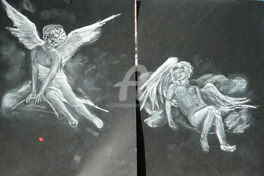 Рисунок под названием "Angels" - Elen Gera, Подлинное произведение искусства