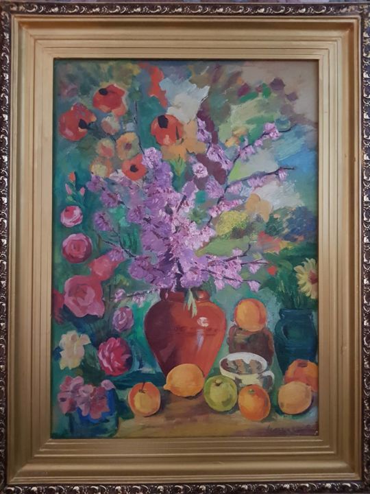 Painting titled "Still-Life" by Unico Art Gallery, Original Artwork, Oil