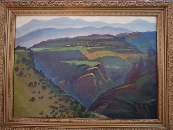 Painting titled "Toumanian's Canyon" by Unico Art Gallery, Original Artwork, Oil