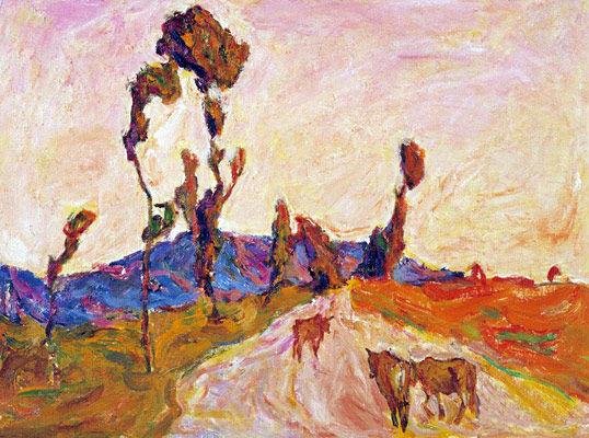 Peinture intitulée "-luo-erchun-coucher…" par Raud, Œuvre d'art originale,