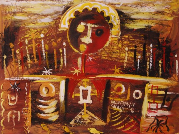 Peinture intitulée "le-protecteur.jpg" par Raud, Œuvre d'art originale,