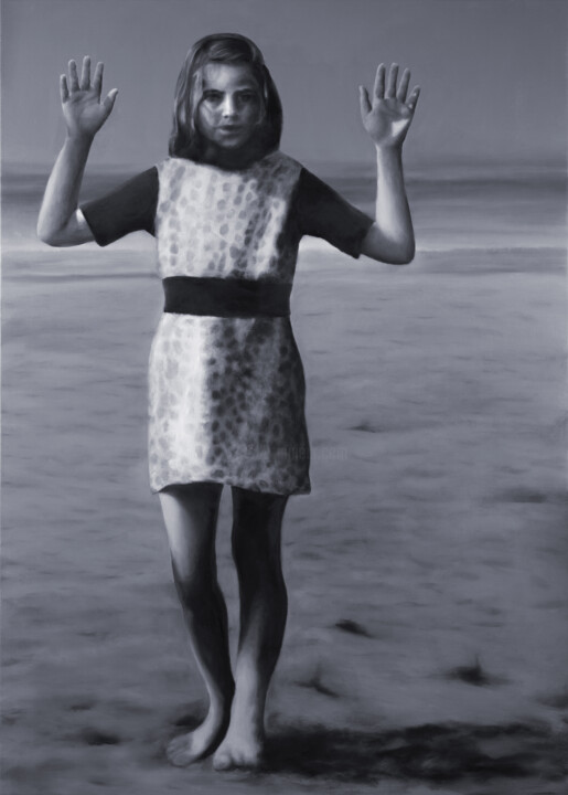 Peinture intitulée "Fille debout, 2" par Gerda Van Damme, Œuvre d'art originale, Huile