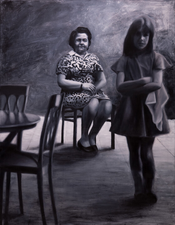 Peinture intitulée "Faire les poussières" par Gerda Van Damme, Œuvre d'art originale, Huile