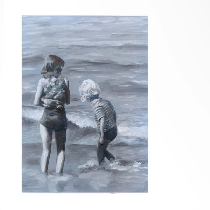Painting titled "The way we were, He…" by Gerda Van Damme, Original Art, Oil