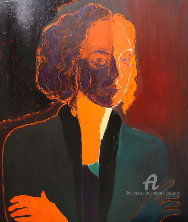 Painting titled "Self portrait" by Gergana Balabanova, Original Artwork, Oil