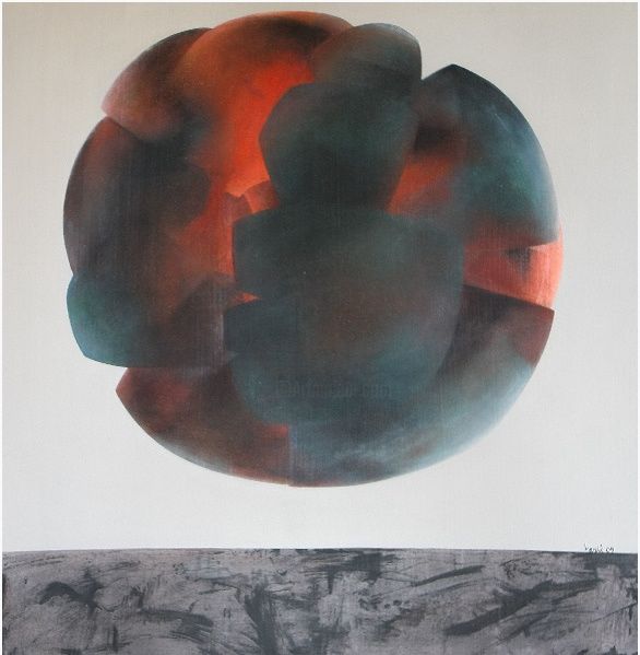 Pintura intitulada "Sphere" por Geric, Obras de arte originais, Óleo