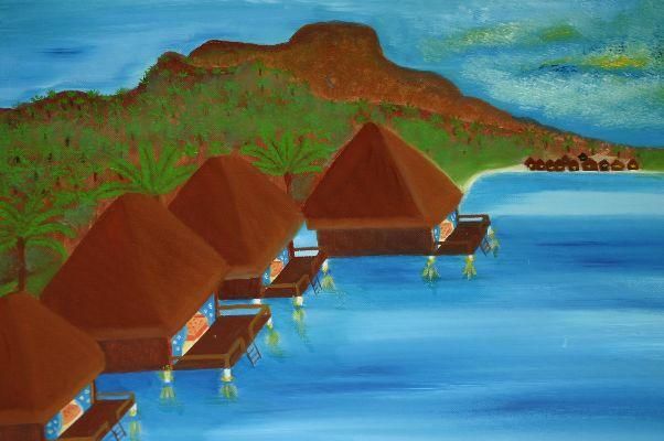 Pintura titulada "Hotel Bora Bora" por Florence Germain, Obra de arte original