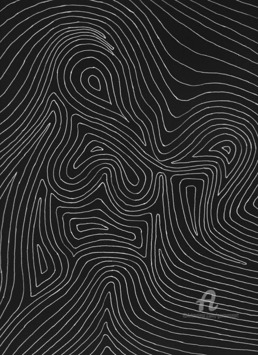 Dessin intitulée "Waves" par Germaneart, Œuvre d'art originale, Stylo à bille