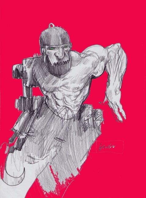 Dessin intitulée "Enemigo de He-man" par Capitan Moye, Œuvre d'art originale