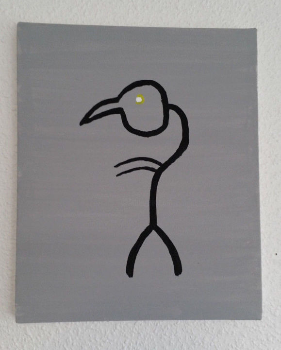 Malerei mit dem Titel "Abstraktes Vogelmot…" von Sven Gerrlich, Original-Kunstwerk, Acryl