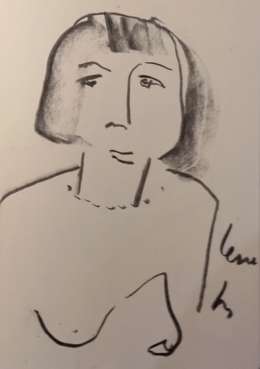 Disegno intitolato "Lena" da Gert Van Beek, Opera d'arte originale, Matita