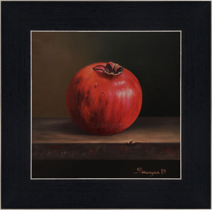Картина под названием "Pomegranate (31x31c…" - Gevorg Sinanyan, Подлинное произведение искусства, Масло Установлен на Подрам…