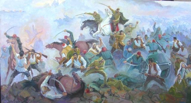Картина под названием "The Battle of Sarda…" - Gevorg Avagyan, Подлинное произведение искусства