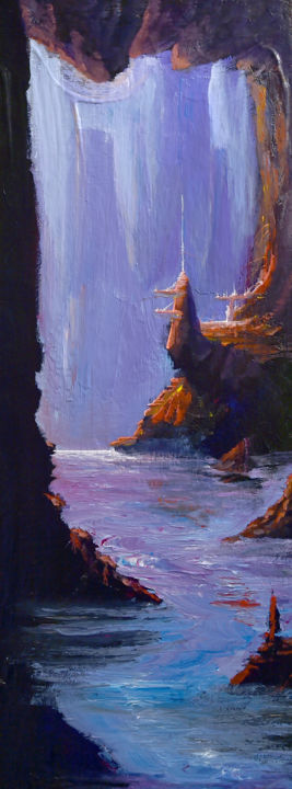 Peinture intitulée "vents-des-cavernes0…" par Geyser, Œuvre d'art originale, Acrylique