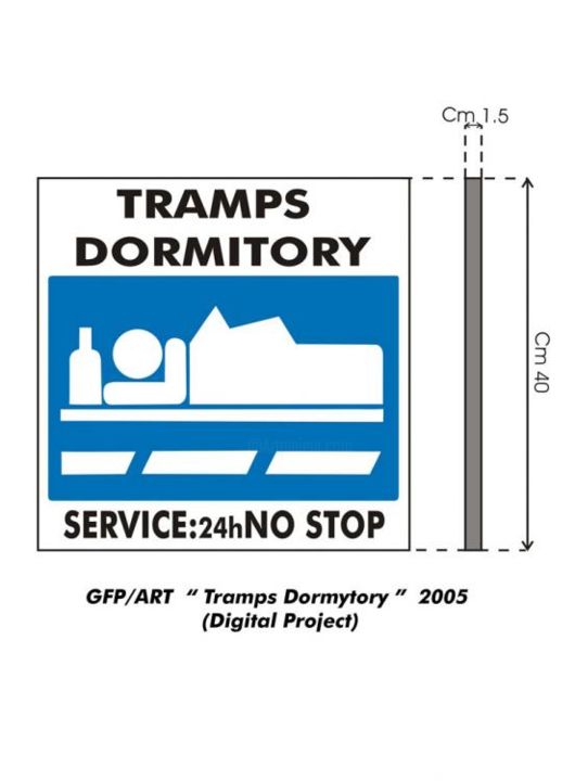 「Tramps Dormitory」というタイトルのデジタルアーツ Gianfranco Pulitanoによって, オリジナルのアートワーク