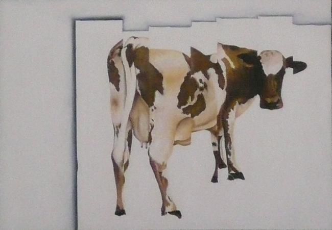Peinture intitulée "La vache" par Gilles Galboud, Œuvre d'art originale