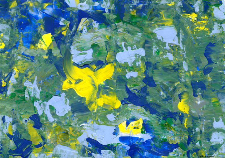 Painting titled ""Irises"" by Galina Khabarova, Original Artwork, Acrylic