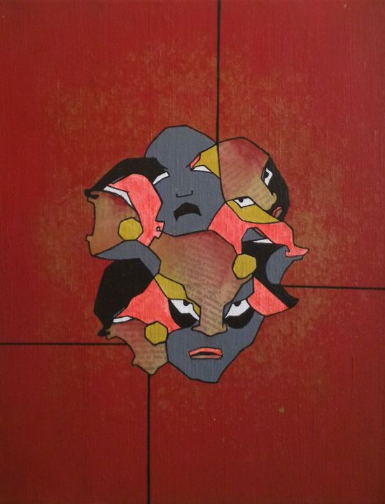 Pittura intitolato "la colère" da G.Grandp'S, Opera d'arte originale