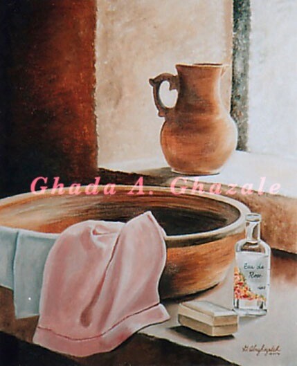 Painting titled ""Fraicheur du matin"" by Ghada A. Ghazale, Original Artwork, Oil