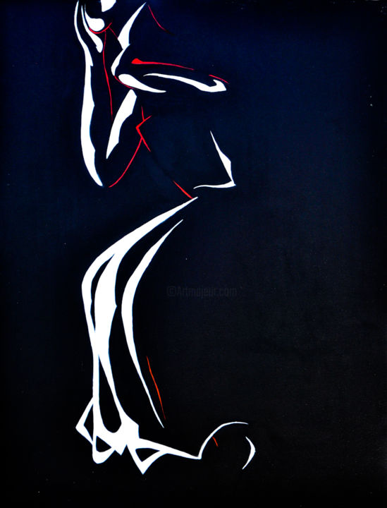 Peinture intitulée "Quadriptyque: Gestu…" par Ghada Drissi Bouslama, Œuvre d'art originale, Huile Monté sur Châssis en bois