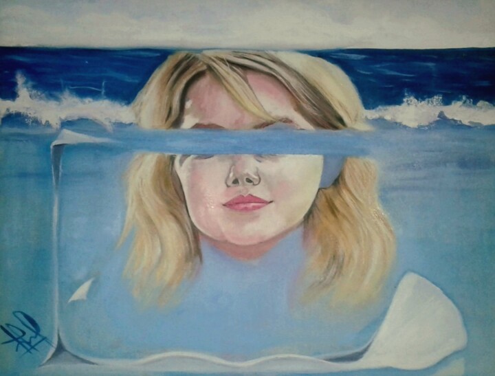 Painting titled "Sea's her" by Ghalib Derhama, Original Artwork, Oil