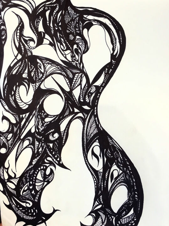 Dibujo titulada "Abstract" por Ghaoutia Guedouar, Obra de arte original, Acrílico