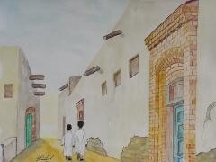 Malarstwo zatytułowany „Wandering in Old Ku…” autorstwa Ghassan Rached, Oryginalna praca