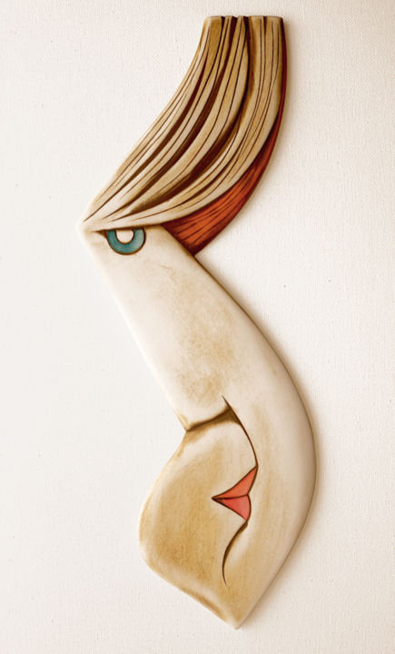 Escultura intitulada "Eve" por The King Arter, Obras de arte originais, Plástico Montado em Armação em madeira