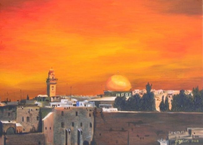 Painting titled "JERUSALEM" by Ghislaine Driutti, Original Artwork