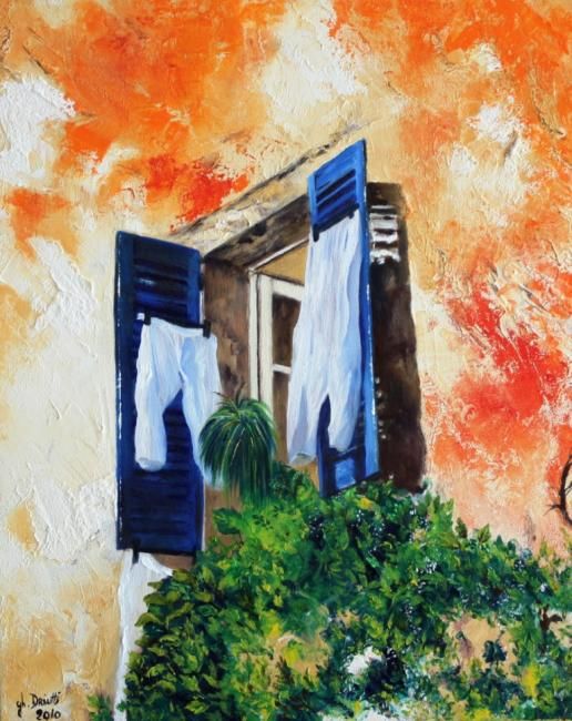 Peinture intitulée "LE SECHAGE" par Ghislaine Driutti, Œuvre d'art originale