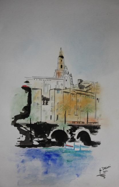 Drawing titled "MENTON" by Ghislaine Driutti, Original Artwork