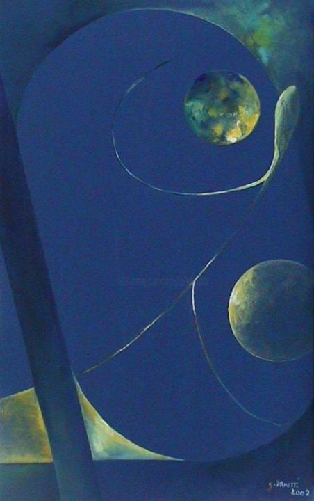 Peinture intitulée "LUNE 1" par Ghislaine Driutti, Œuvre d'art originale