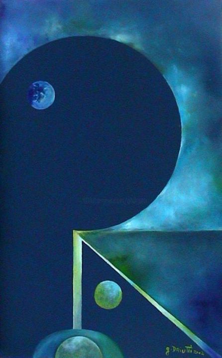 Pittura intitolato "LUNE 3" da Ghislaine Driutti, Opera d'arte originale