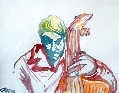 Painting titled "Intensité Jazz 05" by Patrick Gheysen, Original Artwork, Oil