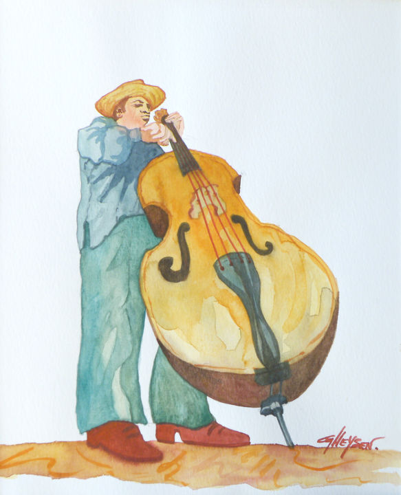 Painting titled "Intensite Jazz 08" by Patrick Gheysen, Original Artwork, Oil