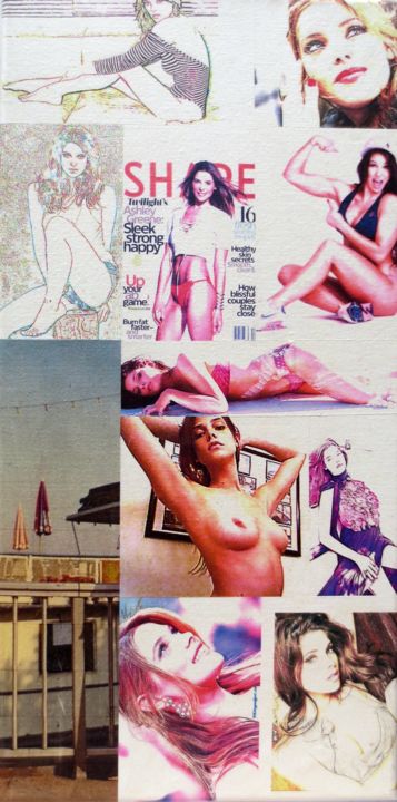Collages getiteld "Ashley Greene 160" door Ghezzi, Origineel Kunstwerk, Foto's