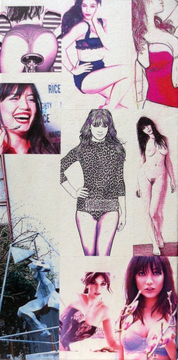 Collages titled "Daisy Lowe 170" by Ghezzi, Original Artwork, Paper