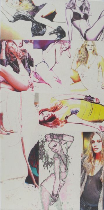 Collages intitulée "Erin Wasson 181" par Ghezzi, Œuvre d'art originale