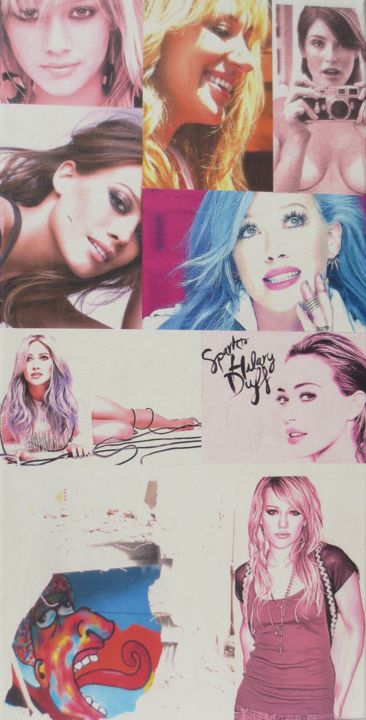 Collages titled "Hilary Duff 185" by Ghezzi, Original Artwork
