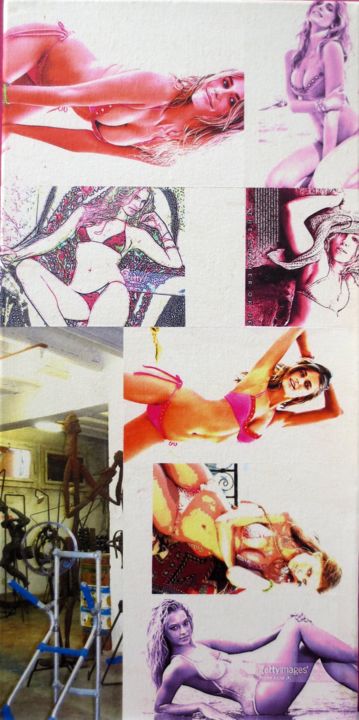 Collages intitulée "Julie-Handerson 191" par Ghezzi, Œuvre d'art originale