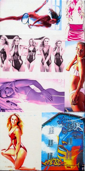 Photographie intitulée "Caroline-Wozniacki-…" par Ghezzi, Œuvre d'art originale, Collages