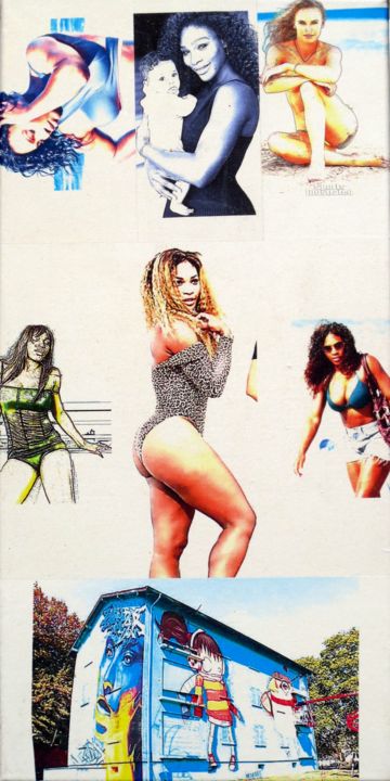 Collagen mit dem Titel "Serena-Williams-jou…" von Ghezzi, Original-Kunstwerk