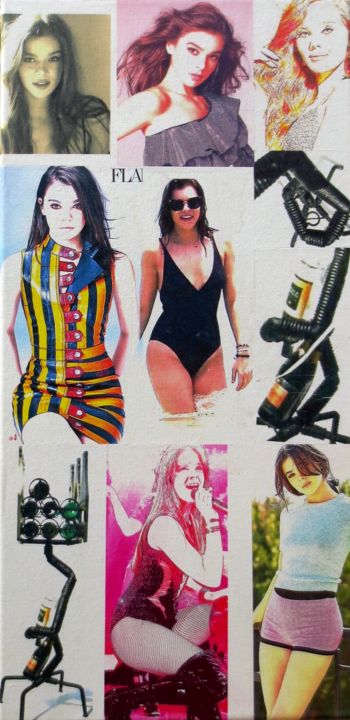 Collages titled "Hailee-Steinfeld-27…" by Ghezzi, Original Artwork, Collages Mounted on Wood Stretcher frame